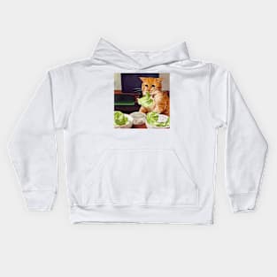 cat in a diet Kids Hoodie